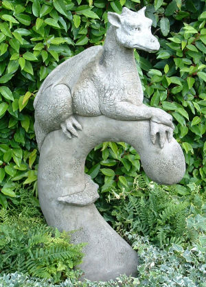 Yolande: large majestic gothic dragon statue for the garden